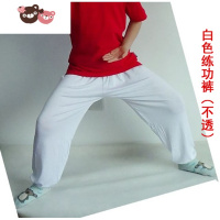 绿彩虹光儿童武术裤练功裤夏款夏季衣服裤子莫代尔训练裤 灯笼裤 可以印图