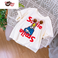 绿彩虹光时尚卡通笑脸字母T恤休闲裤女童2022韩韩良品夏季新款韩版儿童装 裤子