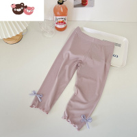 绿彩虹光夏季儿童打底裤女童七分裤薄款韩版儿童五分裤宝宝中裤洋气可外穿 裤子