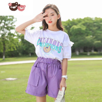 绿彩虹光女童短裤夏季薄款外穿中大童女孩儿童中裤子阔腿夏款夏装半身裙裤