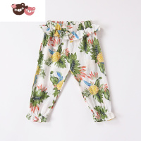 绿彩虹光女宝宝纱布防蚊裤子春秋季薄款小童外穿夏季婴儿灯笼长裤0-1-3岁2