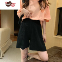 绿彩虹光中大童2021夏季新款百褶裤高腰休闲短裤女童学生ins宽松五分裤潮 裤子