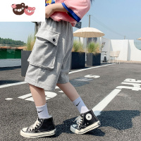 绿彩虹光女童裤子夏季薄款2022新款中大童洋气时髦休闲儿童夏款工装裤短裤