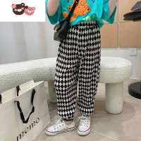 绿彩虹光沫沫家童装儿童格子裤夏装女童韩版夏季防蚊裤女宝宝洋气裤子薄款
