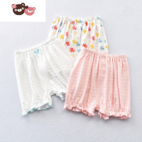 绿彩虹光儿童灯笼短裤女童三分裤外穿夏季百搭宝宝沙滩裤薄款2022新款 裤子