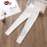 绿彩虹光女童鲨鱼裤薄款夏季洋气黑灰白色打底裤外穿夏天中大童瑜伽芭比裤 裤子