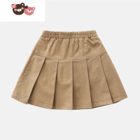 绿彩虹光卡其色女童短裙校服夏季百褶裙防走光儿童小学生薄款半身裙裤 裤子
