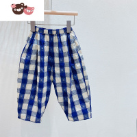 绿彩虹光儿童裤子夏款2022韩范男童女宝宝舒适洋气薄款灯笼裤防蚊裤