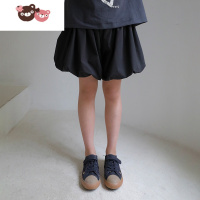 绿彩虹光女童花苞裤夏季新款2022洋气小众中大童灯笼短裤儿童蓬蓬裙裤 裤子