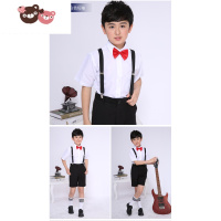 绿彩虹光六一儿童背带裤演出服男孩主持人朗诵中小学生合唱表演服花童礼服 裤子