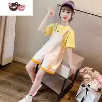 绿彩虹光女童夏连衣裤背带裤套装2022新款夏装儿童韩版潮衣牛仔吊带裤短裤 裤子