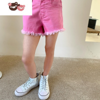 绿彩虹光leobaby女童牛仔短裤高弹儿童裤子夏季休闲裤女宝宝夏装百搭热裤N