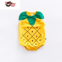 绿彩虹光夏季连体哈衣婴儿衣服夏款三角爬服西瓜宝宝无袖连身衣3-6-12