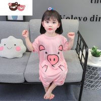 绿彩虹光宝宝睡衣女童莫代尔睡裙夏季儿童薄款家居服女孩空调服连身衣