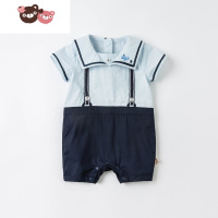 绿彩虹光戴维贝拉童装婴儿连体衣夏装宝宝洋气哈衣连身衣新生儿衣服