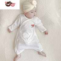 绿彩虹光婴儿春夏季薄款睡袋男女童空调房护肚连体衣宝宝长袖开扣睡衣