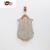 绿彩虹光ins小豹纹 宝宝连体衣男夏季北欧网红婴儿女哈衣短袖爬服