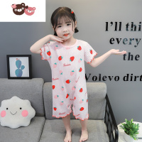 绿彩虹光呼吸棉女童连体睡衣夏季薄款宝宝防踢空调服儿童婴儿公主爬服