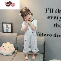 绿彩虹光女童连体睡衣睡裙婴儿短袖夏季女孩衣服女宝宝薄款家居空调服连身衣