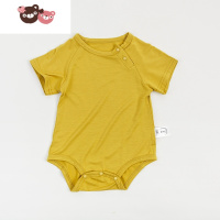 绿彩虹光夏季薄款婴儿短袖爬服冰丝连体衣服包屁衣宝宝包臀莫代尔三角哈衣