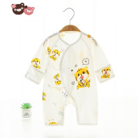 绿彩虹光新生儿无骨蝴蝶衣夏季长袖超薄宝宝和尚服系带婴儿连体衣斜襟睡衣