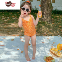 绿彩虹光女童泳衣 女宝宝游泳衣女连体 仙女范温泉泳装2022新款潮中小儿童连身衣