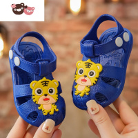 绿彩虹光2022新款老虎男孩凉鞋女童防滑软底塑料防水防尿卡通学步鞋虎年夏