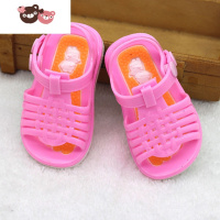 绿彩虹光1-3岁宝宝塑料透气凉鞋女童男童露趾软底防滑婴幼儿学步鞋步前鞋