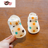 绿彩虹光夏季0-6-12个月婴儿凉鞋新生儿步前鞋宝宝鞋子婴幼儿学步鞋软底布