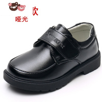 绿彩虹光儿童男童男孩子中小学生幼儿园学校礼仪表演亮镜光面圆头黑色皮鞋
