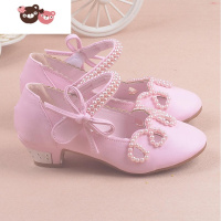 绿彩虹光新款女童鞋儿童鞋女童公主单鞋韩版潮宝宝女童高跟皮鞋