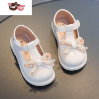 绿彩虹光女童公主鞋春秋2022新款软底乐福单鞋亮面宝宝白色皮鞋女儿童鞋子