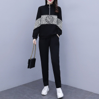 SUNTEK胖妹妹大码女装秋冬穿搭减龄显瘦休闲运动套装减龄时尚卫衣两件套卫衣