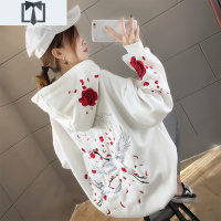 SUNTEK加肥加大码女装200斤胖mm卫衣女春秋薄款宽松大号胖妹妹秋衣外套卫衣