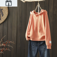 SUNTEK枫谜2020年秋装新款文艺简约纯色连帽卫衣女韩版宽松休闲外穿上衣卫衣