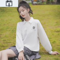 SUNTEK帛卡琪2020新款春秋日系少女感卫衣女宽松长袖打底衫猫咪刺绣上衣卫衣