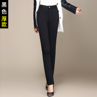 SUNTEK2021春秋新款高腰小直筒休闲裤女长裤大码修身显瘦OL弹力女裤西裤休闲裤