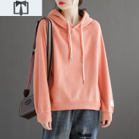 SUNTEK代勒原创棉质纯色长袖连帽卫衣女士秋季新款宽松文艺休闲彩绳上衣卫衣