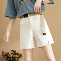 SUNTEK工装五分裤女夏2020新款高腰爸爸裤宽松裤子阔腿外穿短裤女休闲裤休闲裤