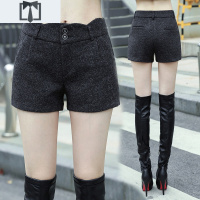 SUNTEK毛呢短裤女秋冬款2020新款百搭显瘦时尚高腰外穿女士冬天呢子靴裤休闲裤