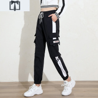 SUNTEK春秋修身工装裤女生胖mm妹休闲宽松大码裤子束脚bf潮流班服休闲裤