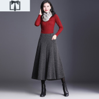 SUNTEK御姐毛呢阔腿裤裙女装秋冬大码胖mm甩裤高腰垂感喇叭九分宽腿裙裤休闲裤