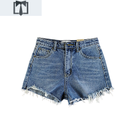 SUNTEK[杨幂同款]高腰牛仔短裤女2021新款春秋韩版宽松a字显瘦超短裤休闲裤