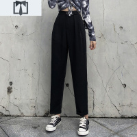 SUNTEK西装裤女宽松九分春秋显瘦直筒高腰西裤大码胖mm休闲萝卜裤烟管裤休闲裤