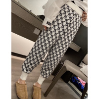 SUNTEK网红窦哥同款冬季包芯纱字母提花宽松九分哈伦裤社会女束脚针织裤休闲裤