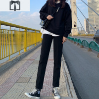 SUNTEK毛呢裤女白色裤子女秋冬显瘦百搭休闲西装裤小脚萝卜裤烟管九分裤休闲裤