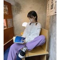 SUNTEK林坚定 裤王闭眼入运动风抽绳撞色束脚裤女秋冬小码显瘦休闲长裤休闲裤