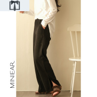 SUNTEK小耳出品奥代尔棉阔腿开叉哈伦裤女 气质优雅 百搭文艺长裤休闲裤休闲裤