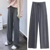 SUNTEK嘻嘻春夏季新款韩版阔腿裤女高腰直筒学生拖地裤垂感休闲长裤子休闲裤