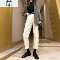 SUNTEK尤尤大码女装胖妹妹韩版高腰显瘦直筒裤宽松学生百搭阔腿牛仔裤女牛仔裤